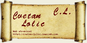 Cvetan Lolić vizit kartica